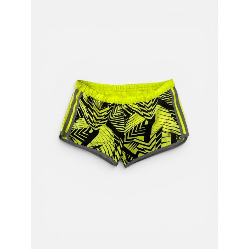 Adidas Γυναικείο Running Σορτς DryFit Neon Κίτρινο 